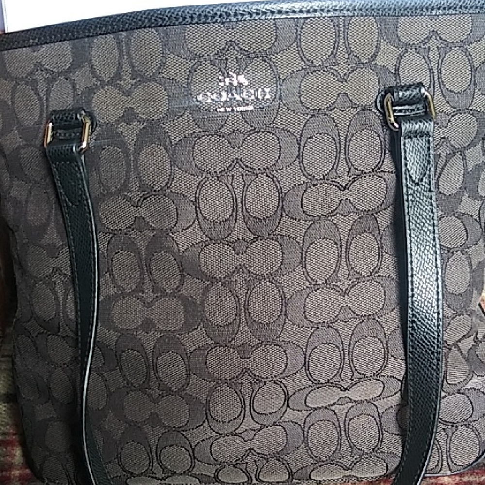 Coach Black and Brown Signature Tote